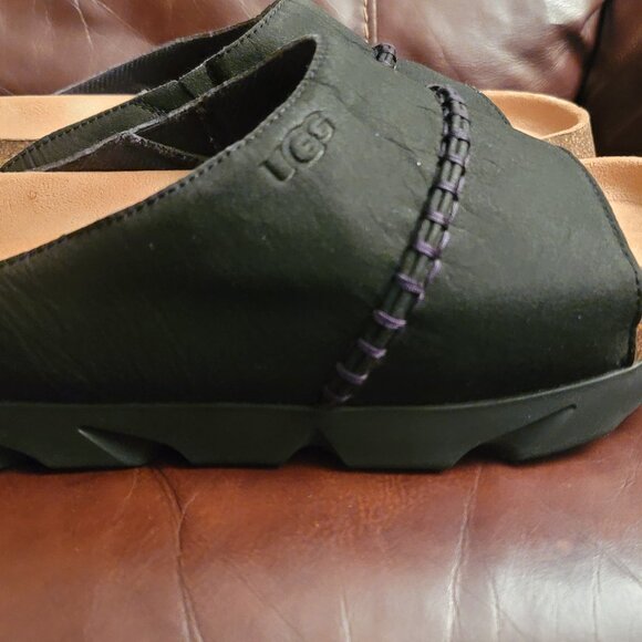 UGG WOMEN'S SUNSKIP BLACK CORK PLATFORM COMFORT WOMEN'S SLIDE SIZE US 11/UK 9 - Picture 5 of 14